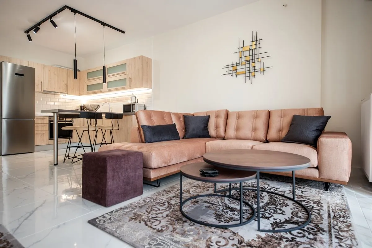 Living room, Central Luxury Apartment Thessaloniki, 2-bedroom apartment